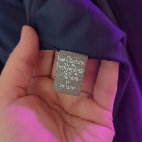 NWT Valerie Stevens Navy Blue Trench Coat 1X – Classic Style - Picture 6 of 8